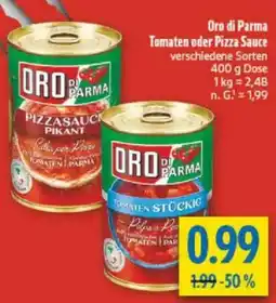 diska Oro di Parma Tomaten oder Pizza Sauce Angebot