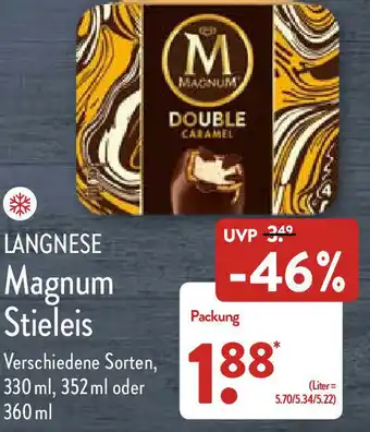 Aldi Nord Langnese Magnum Stieleis 330 ml, 352 ml oder 360 ml Angebot