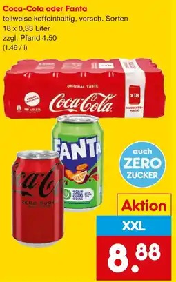 Netto Getränke Discount Coca-Cola oder Fanta Angebot