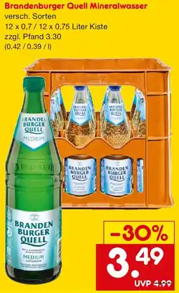 Netto Getränke Discount Brandenburger Quell Mineralwasser Angebot