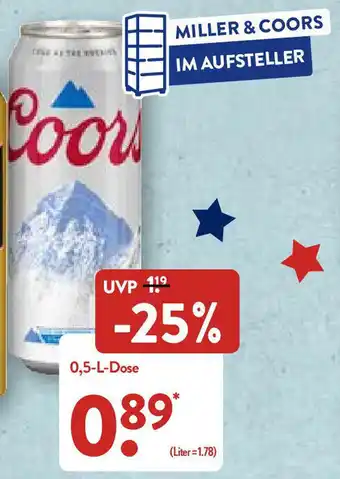 Aldi Nord Coors Bier 0.5-l-Dose Angebot