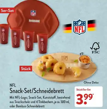 Aldi Nord NFL Snack-Set/Schneidebrett 5er-Set Angebot