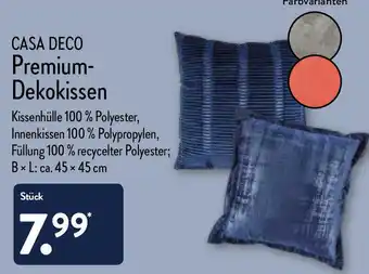 Aldi Nord Casa Deco Premium-Dekokissen B x L: ca. 45 x 45 cm Angebot