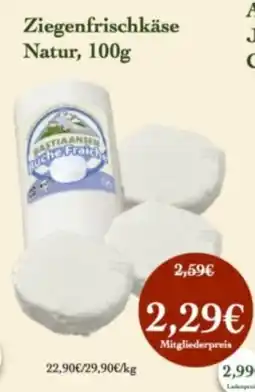 LPG Biomarkt Ziegenfrischkäse Natur Angebot