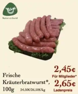 LPG Biomarkt Frische Kräuterbratwurst* Angebot