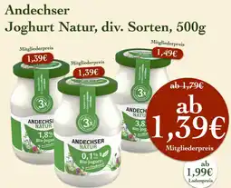 LPG Biomarkt Andechser Joghurt Natur Angebot