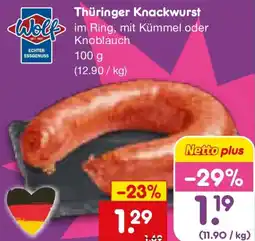 Netto Marken-Discount Wolf Thüringer Knackwurst Angebot