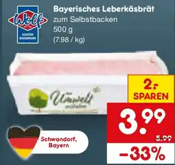 Netto Marken-Discount Wolf Bayerisches Leberkäsbrät Angebot