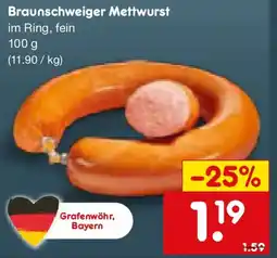 Netto Marken-Discount Braunschweiger Mettwurst Angebot