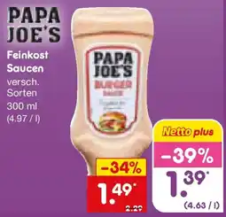 Netto Marken-Discount PAPA JOE'S Feinkost Saucen Angebot