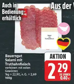 E-Center Bauerngut salami mit truthahnfleisch Angebot