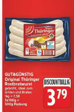 E-Center Gut&günstig original thüringer rostbratwurst Angebot