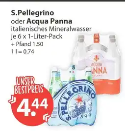 V Markt Acqua panna italienisches mineralwasser Angebot