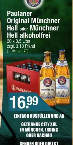 Getränke City Paulaner original münchner hell Angebot