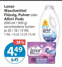 V Markt Lenor waschmittel flüssig, pulver oder allin1 pods Angebot