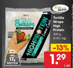 Netto Marken-Discount Korn mühle tortilla wraps high protein Angebot