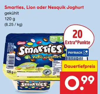Netto Marken-Discount Smarties, lion oder nesquik joghurt Angebot
