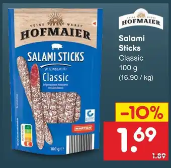 Netto Marken-Discount Hofmaier salami sticks classic Angebot