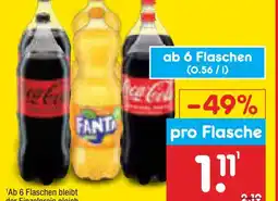 Netto Marken-Discount Coca-cola, fanta, sprite oder mezzo mix erfrischungsgetränk Angebot