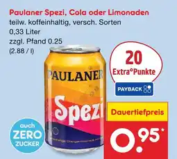 Netto Marken-Discount Paulaner spezi, cola oder limonaden Angebot