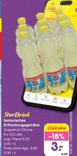 Netto Marken-Discount Stardrink grapefruit-zitrone Angebot