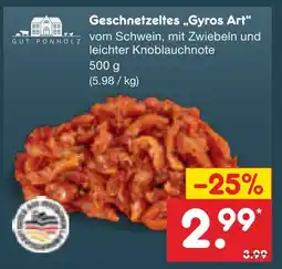 Netto Marken-Discount Gut ponholz geschnetzeltes „gyros art“ Angebot