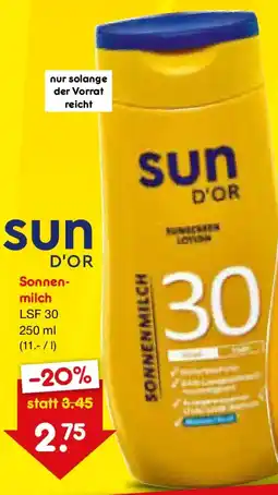 Netto Marken-Discount SUN D'OR Sonnenmilch Angebot