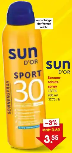Netto Marken-Discount SUN D'OR Sonnenschutz spray Angebot