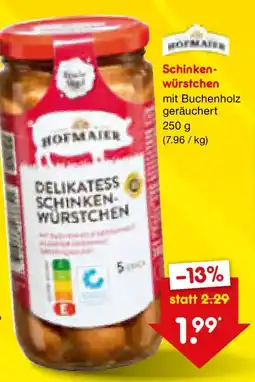 Netto Marken-Discount HOFMAIER Schinkenwürstchen Angebot