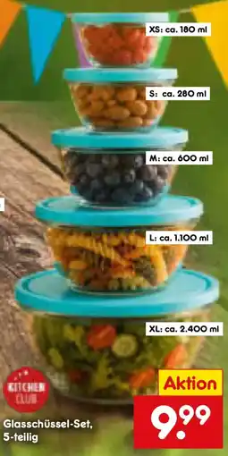 Netto Marken-Discount KITCHEN CLUB Glasschüssel-Set Angebot