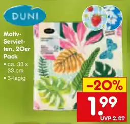 Netto Marken-Discount DUNI Motiv- Servietten, 20er Pack Angebot