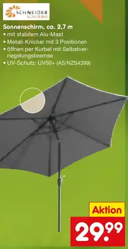 Netto Marken-Discount SCHNEIDER SCHIRME Sonnenschirm, ca. 2,7 m Angebot