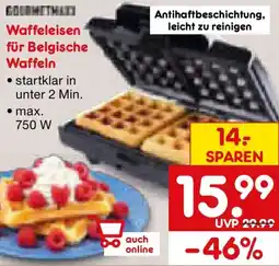 Netto Marken-Discount Gourmetmaxx Waffeleisen für Belgische Waffeln Angebot