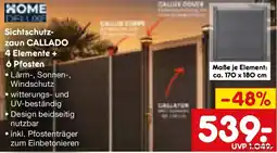Netto Marken-Discount HOME DELLIXE Sichtschutzzaun CALLADO 4 Elemente + 6 Pfosten Angebot