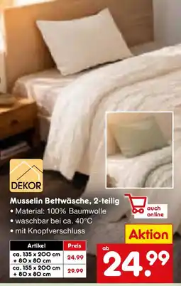 Netto Marken-Discount DEKOR Musselin Bettwäsche, 2-teilig Angebot