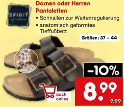 Netto Marken-Discount Spirit Damen oder Herren Pantoletten Angebot