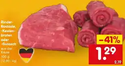 Netto Marken-Discount Rinder Roulade, Keulenbraten oder Gulasch Angebot