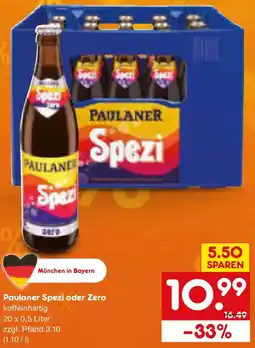 Netto Marken-Discount Paulaner Spezi oder Zero Angebot