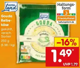 Netto Marken-Discount Gutes Land Gouda Reibekäse Angebot