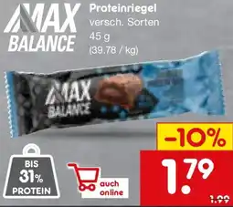 Netto Marken-Discount Max balance Proteinriegel Angebot