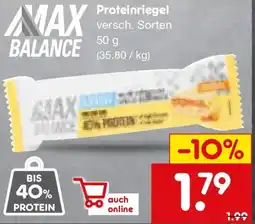 Netto Marken-Discount Max balance Proteinriegel Angebot