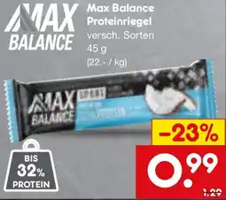 Netto Marken-Discount Max Balance Proteinriegel Angebot