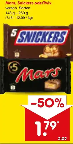 Netto Marken-Discount Mars, Snickers oder Twix Angebot