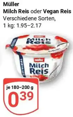 Globus Müller Milch Reis oder Vegan Reis Angebot