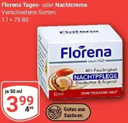 Globus Florena Tages- oder Nachtcreme Angebot