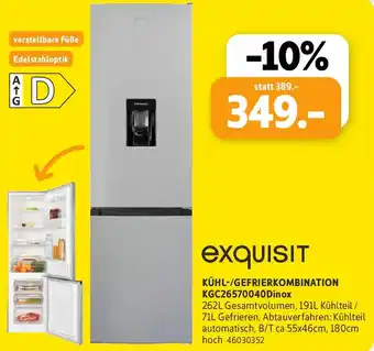 SCONTO Exquisit Kühl-/gefrierkombination KGC26570040Dinox Angebot