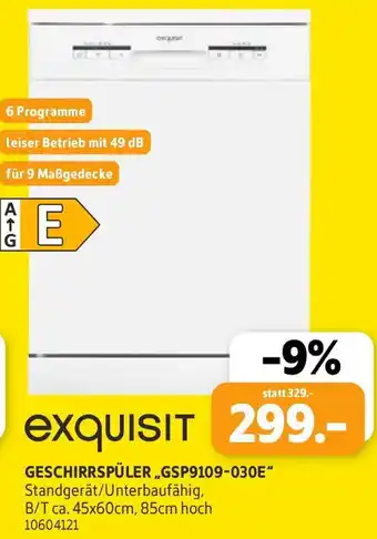 SCONTO Exquisit Geschirrspüler „GSP9109-030E" Angebot