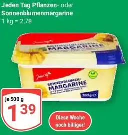 Globus Jeden Tag Pflanzen- oder Sonnenblumenmargarine Angebot