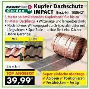 Norma24 Powertec Garden Kupfer Dachschutz Impact Angebot