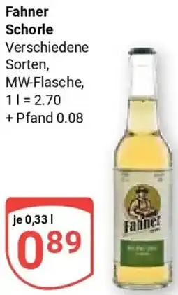 Globus Fahner Schorle Angebot